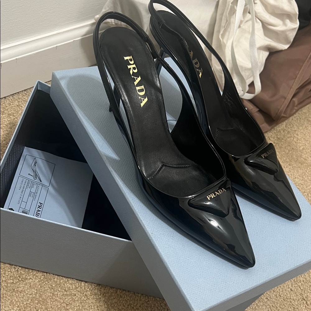 Prada Black Patent Leather Heels